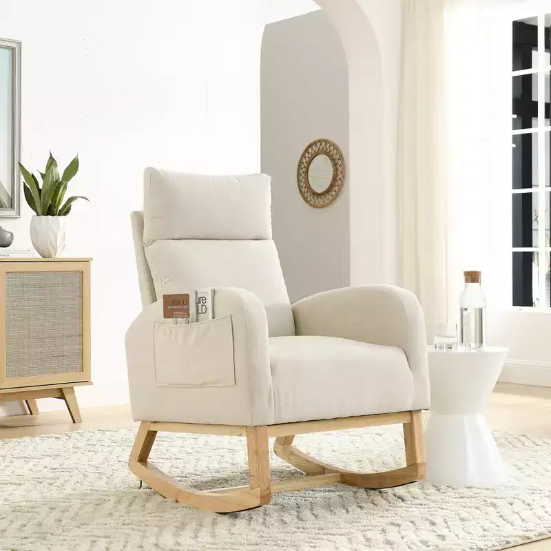 Christopher Knight Home Piper Modern High Backrest Rocking Arm Chair with Two Side Pocket