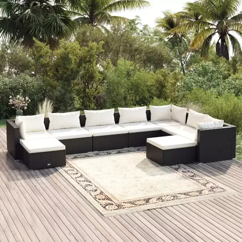 vidaXL Garden Lounge Set PE rattan Large Modular