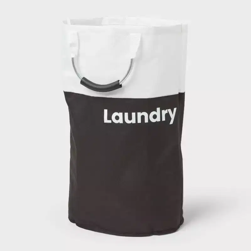 Scripted Structured Collapsible Hamper - Black - Brightroom™
