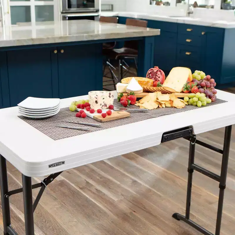 4' Adjustable Height Commercial Grade Table, White (80387)