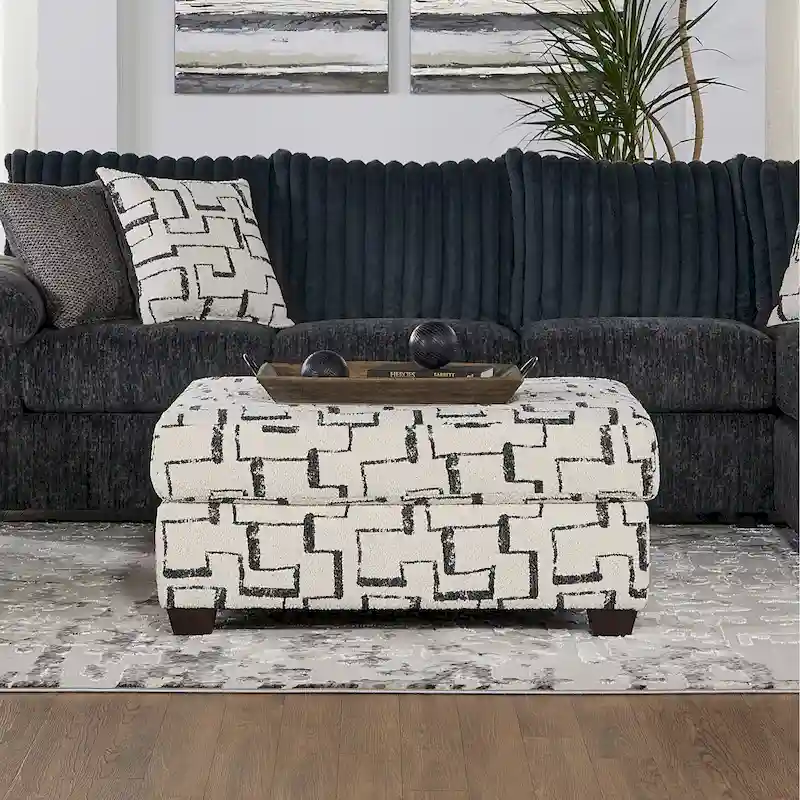 Nason Geometric Patterned Ottoman