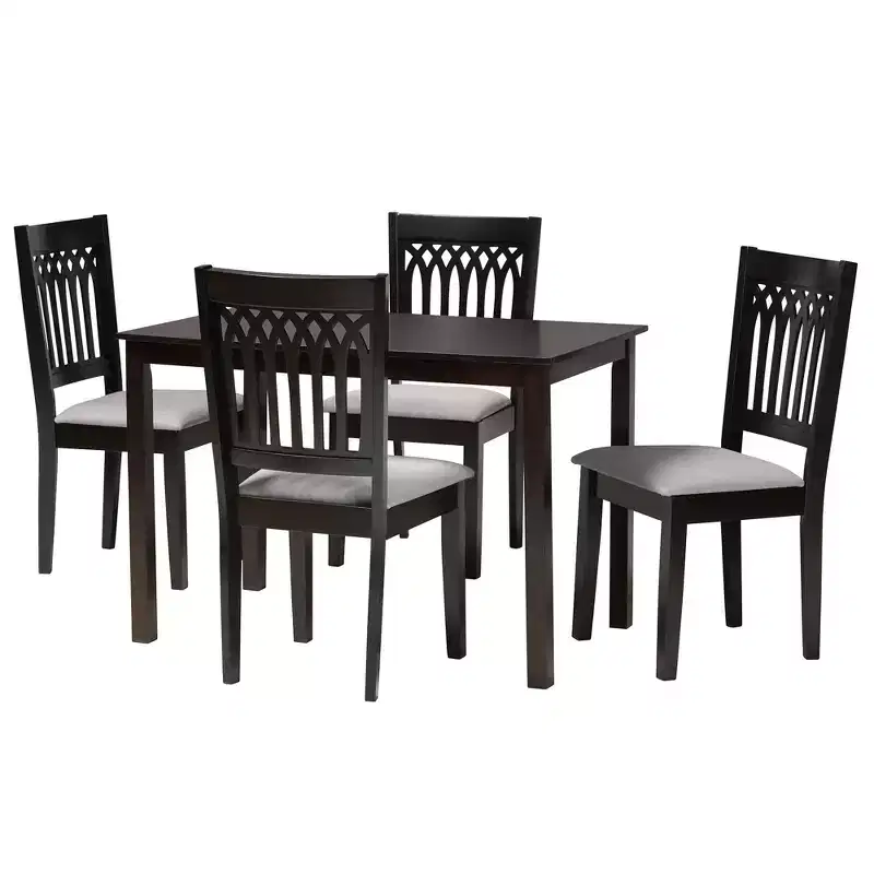 Baxton Studio Genesis Modern Fabric Wood Dining Set
