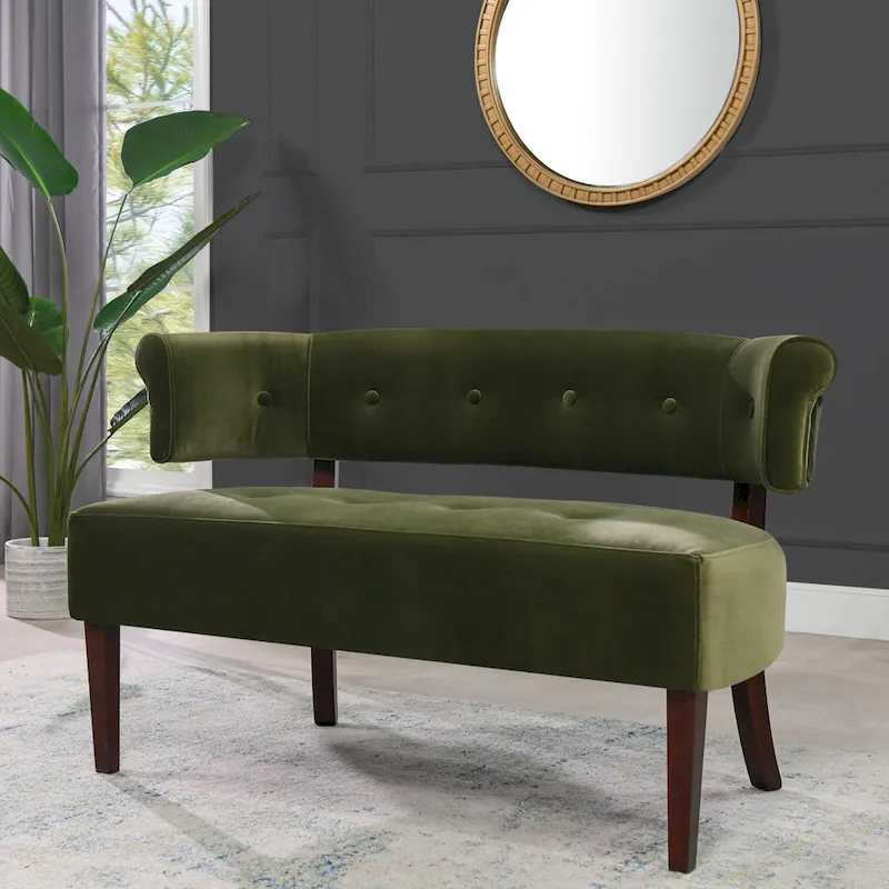 Jared 51 Modern Recessed Arm Tufted Bench Settee