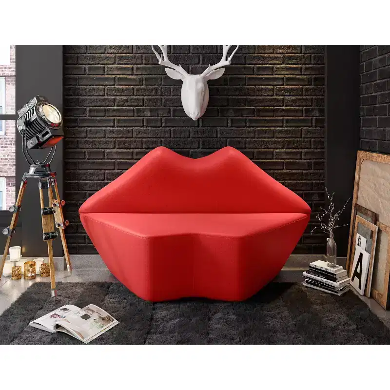 Kiss Faux Leather 2 Seater Loveseat - Manhattan Comfort