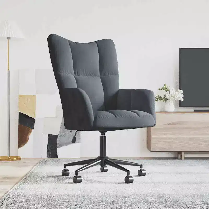 Relaxing Chair Light Gray Velvet