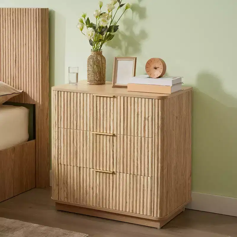 Set of 2 Modern 3-Drawer Dresser, 27.6