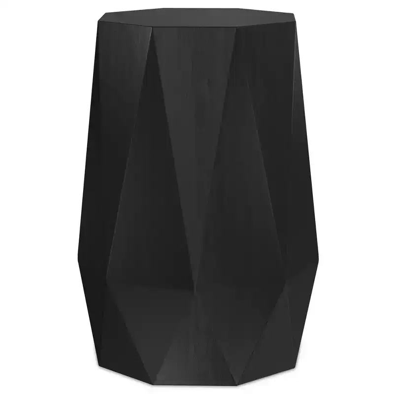 SOLID ACACIA WOOD 15 inch Wide Polygon Contemporary Side Table, Fully Assembled
