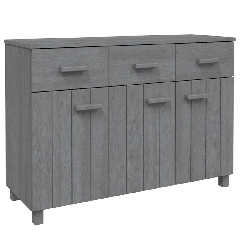 vidaXL Sideboard Bar Buffet Console Cabinet with Drawers HAMAR Solid Wood Pine - 44.5 x 15.7 x 31.5