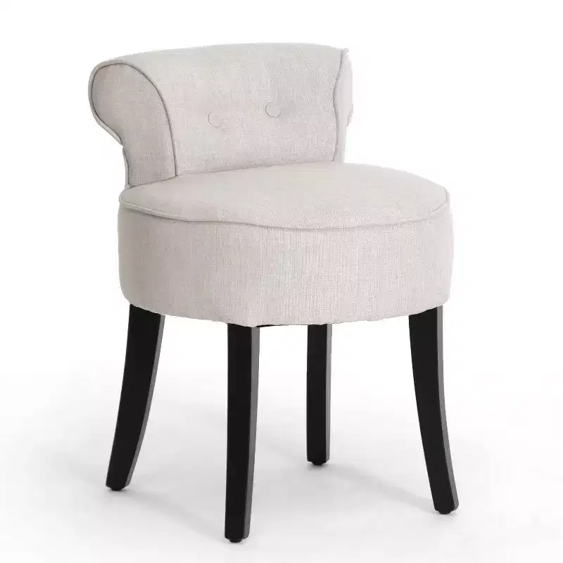 Baxton Studio Millani Linen Modern Lounge Adjustable Counter Height Barstool Beige: Square Shape, Wood Frame, Padded Back