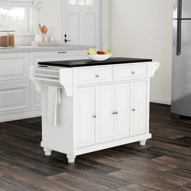 Crosley Cambridge Granite Top Full Size Kitchen Island/Cart - 18d x 51.5w x 36h