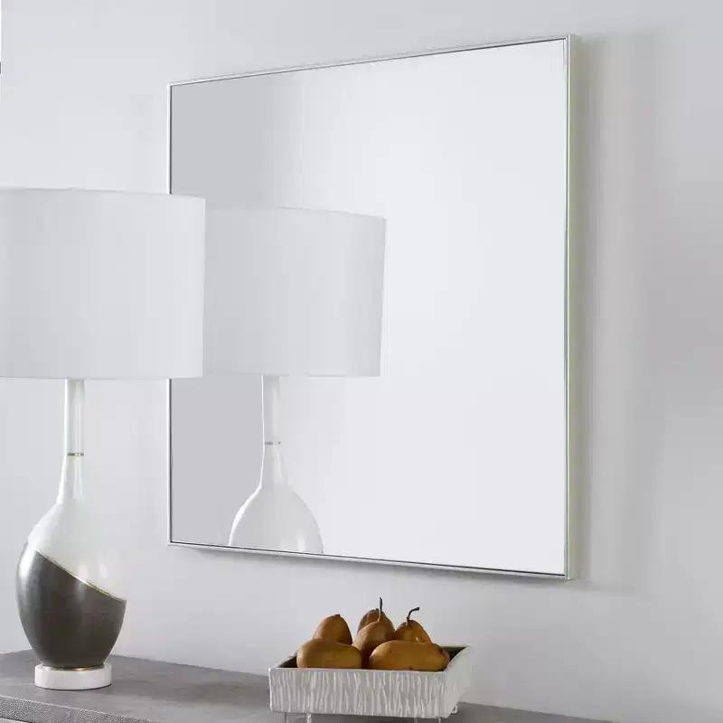 Uttermost Alexo Brushed Silver 28 Square Wall Mirror