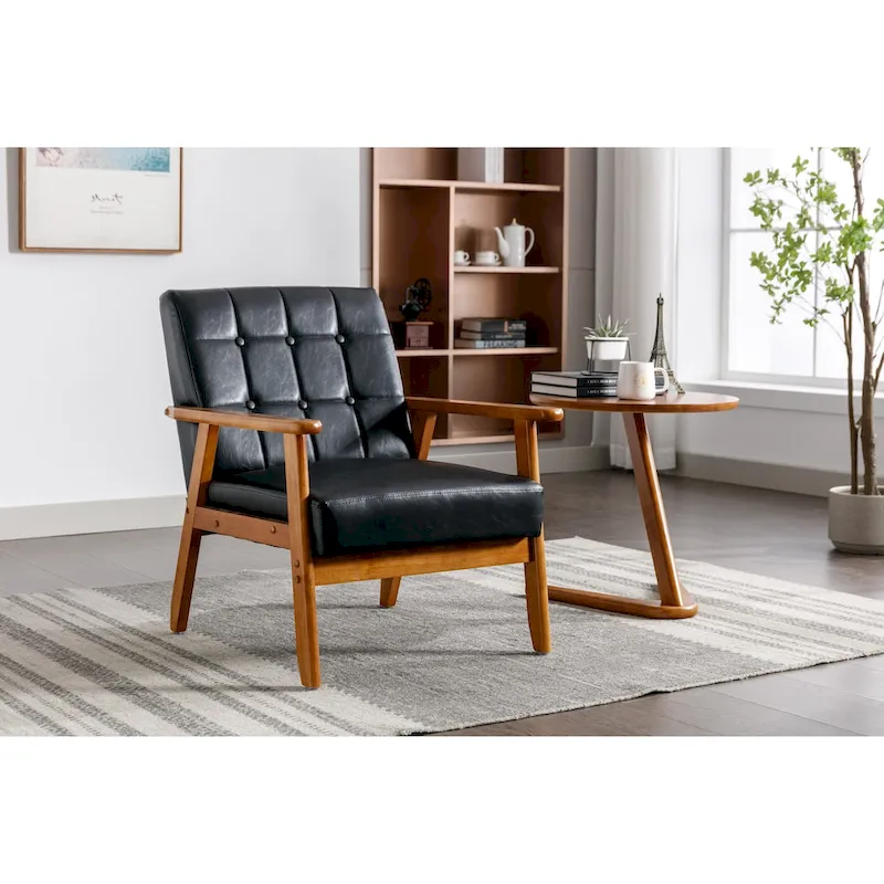 Upholstered Accent Arm Chair with Wood Frame