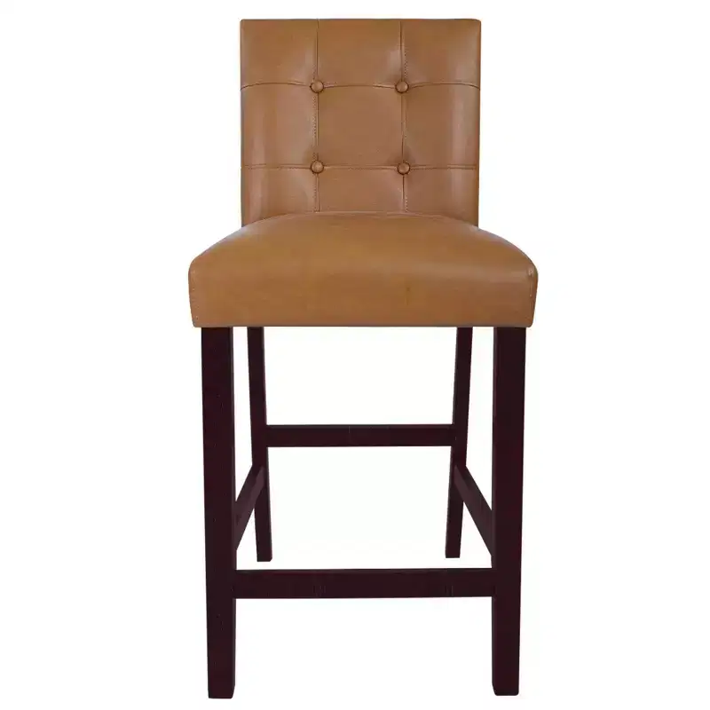 HomePop Set of 2 Upholstered Faux Leather Counter Stools