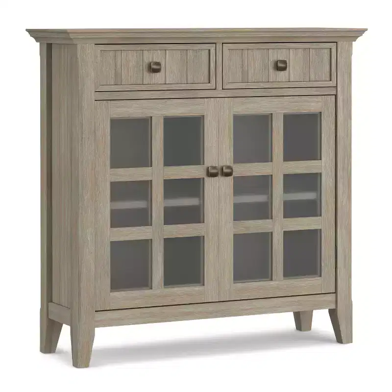 HomeStockAcadian Solid Wood 36 inch Wide Transitional Entryway Hallway Storage Cabinet