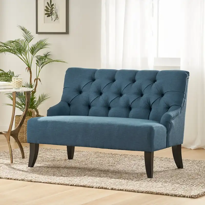 Nicole Polyester Blend Fabric Settee by Christopher Knight Home - 29.25L x 43.75W x 30.50H