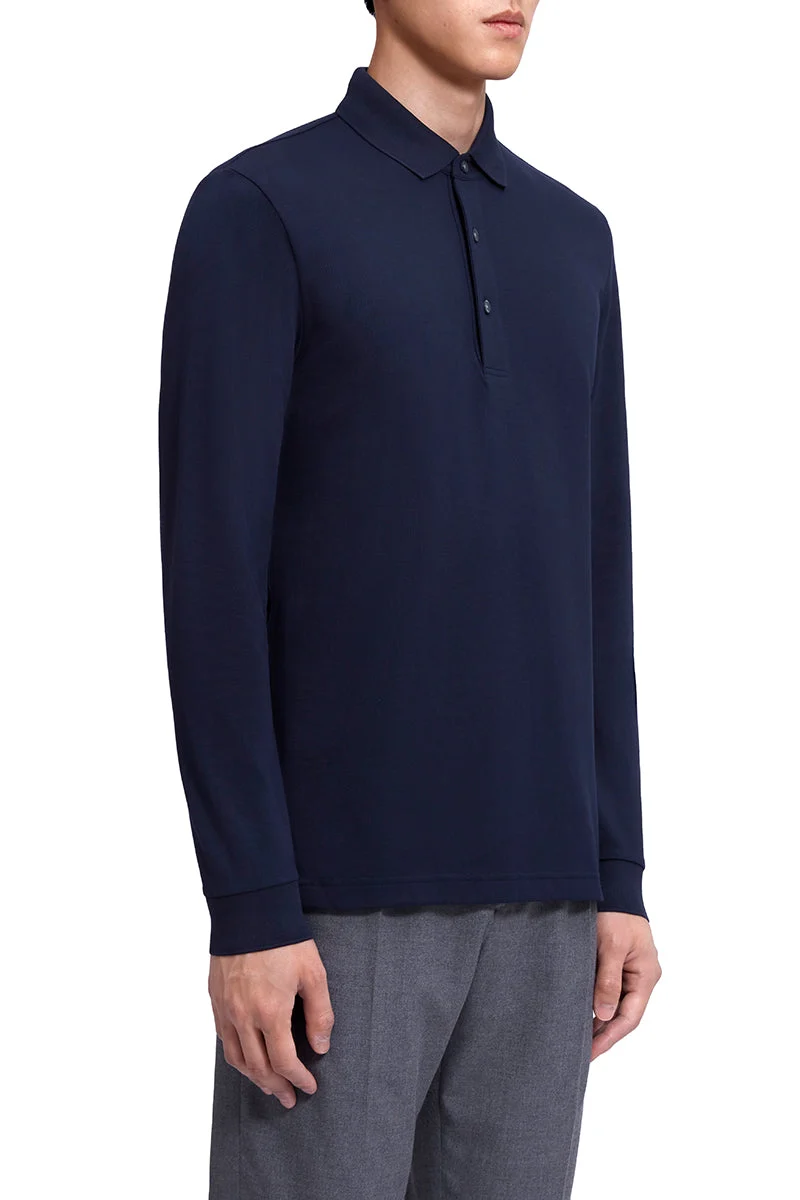 Long Sleeve Polo | Navy