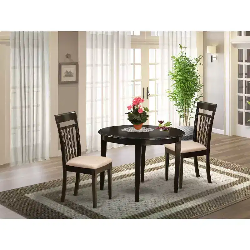 Coastal Dining Table Set - 5 Piece Kitchen Table with Chairs - Craftsman Style Table Set
