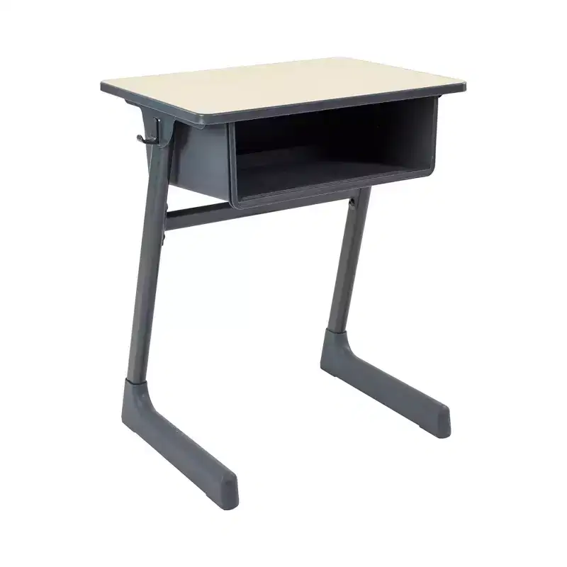 Cave Open Front Student Desk with Plastic Book Box – Maple/Black