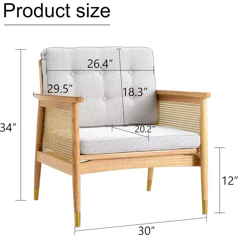 Upholstered Accent Chair, Single Seat for Living Room, Bedroom & Reading Nook