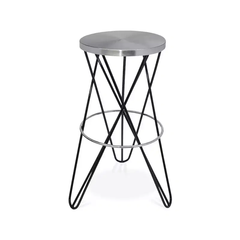 Meridian Furniture,Mercury Black Iron Bar Stool