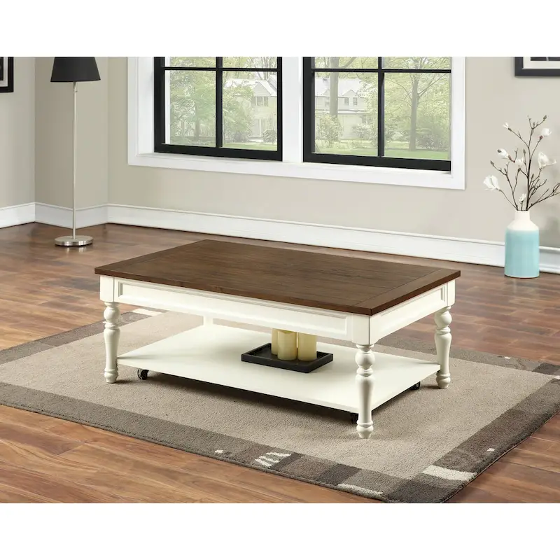 Steve Silver Jillian Ivory and Mocha Wood 3-piece Occasional set