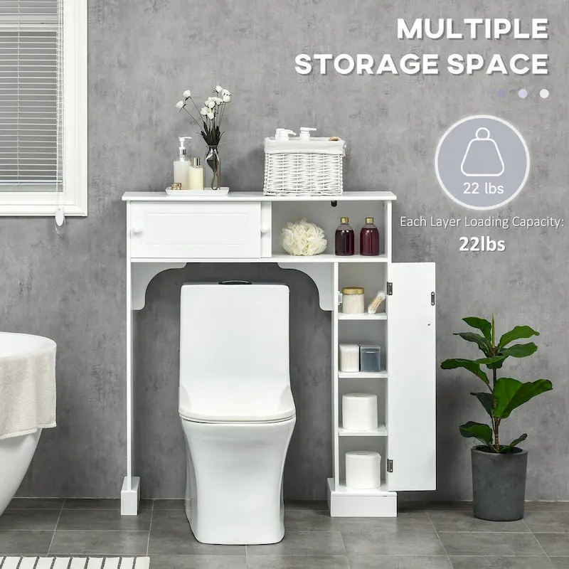 Over the Toilet Bathroom Cabinet with Adjustable Shelves