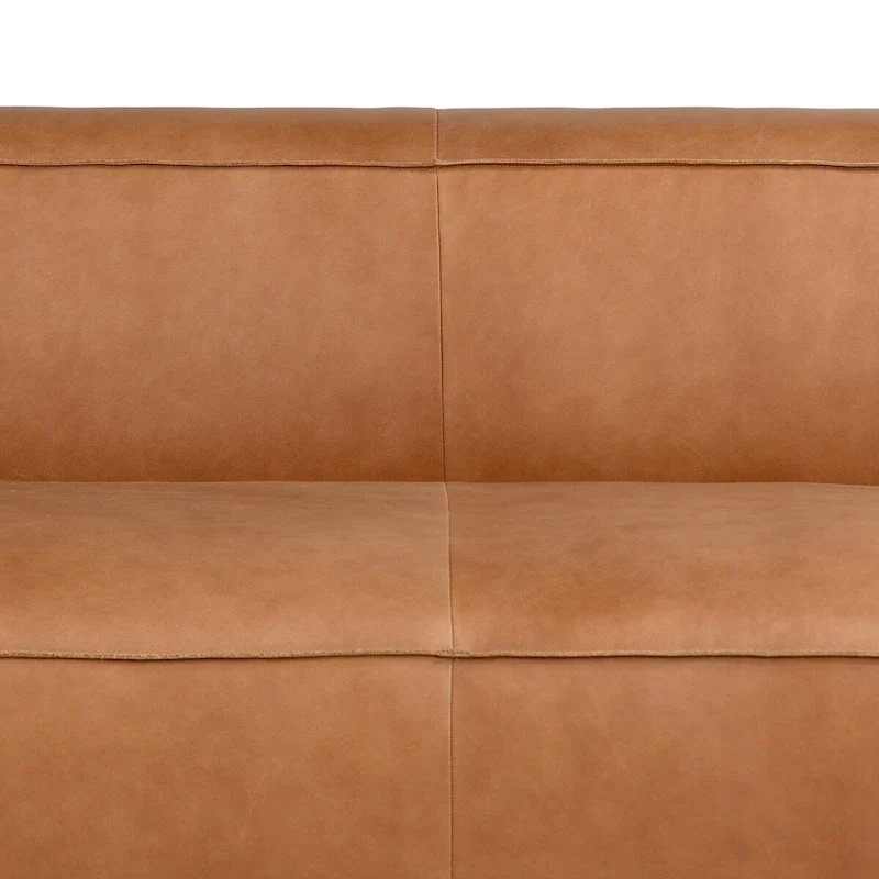 Poly & Bark Piazza 95 Sofa in Saddle Tan - Full Grain Genuine Italian Leather