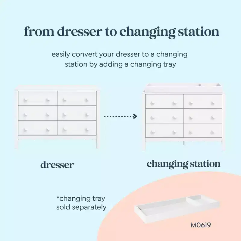 Scallop 6-Drawer Dresser