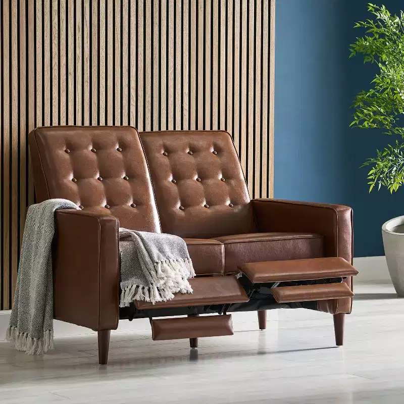 Christopher Knight Home Denison Upholstered Tufted Loveseat Pushback Recliner