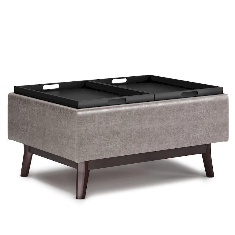 WYNDENHALL Ethan 34 inch Wide Mid Century Modern Rectangle Table Ottoman