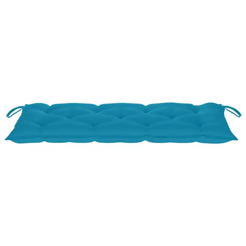 Garden Bench Light Blue Cushion Bamboo, Polyester 46.5 in