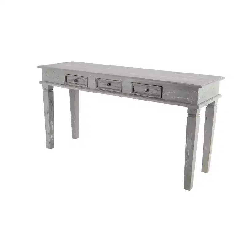 Country-style mahogany console table, gray