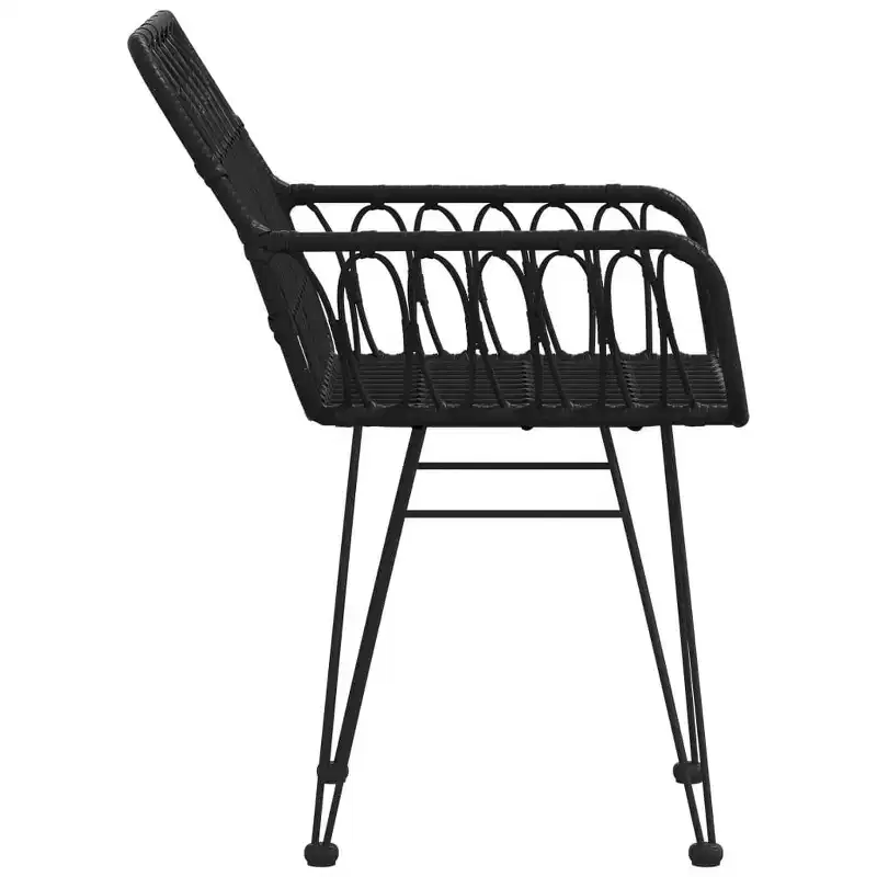 vidaXL Garden Chairs Set of 2 with Armrests, PE Rattan