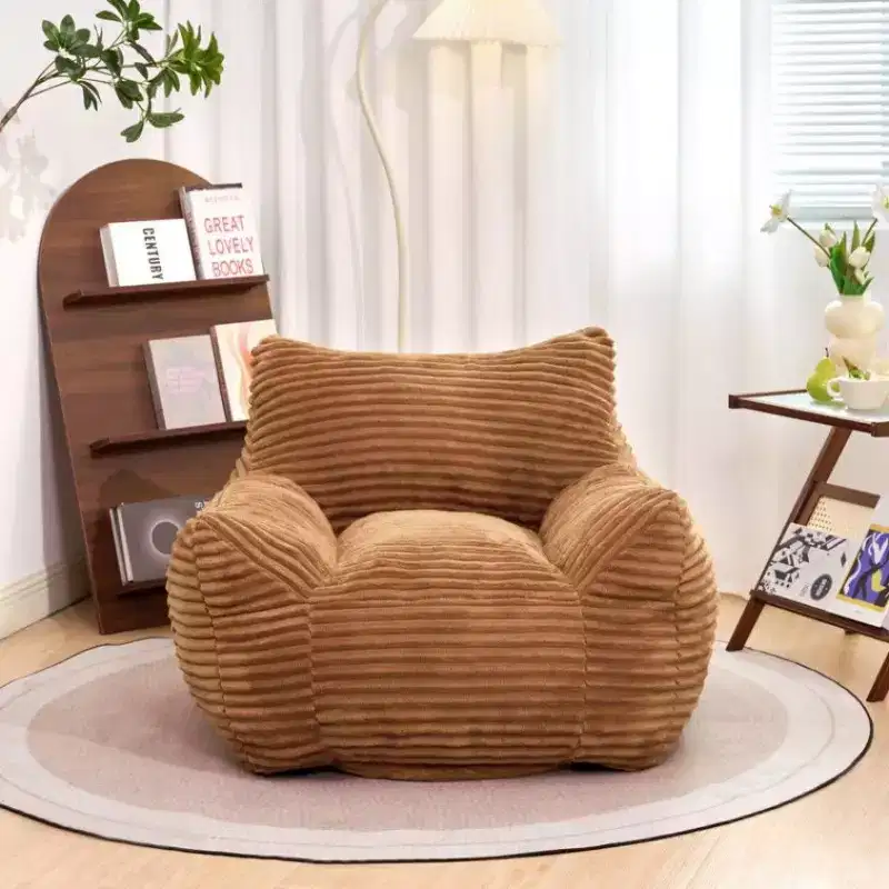 Okak 400LB Capacity Bean Bag Chair,Oversized Corduroy Lounger Beanbag Chair with Armrests,High-Resilience Foam for Adults & Teens