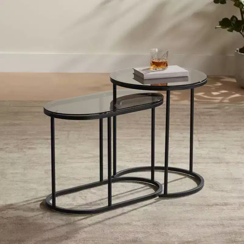 Glass Nesting Accent Tables Set of 2
