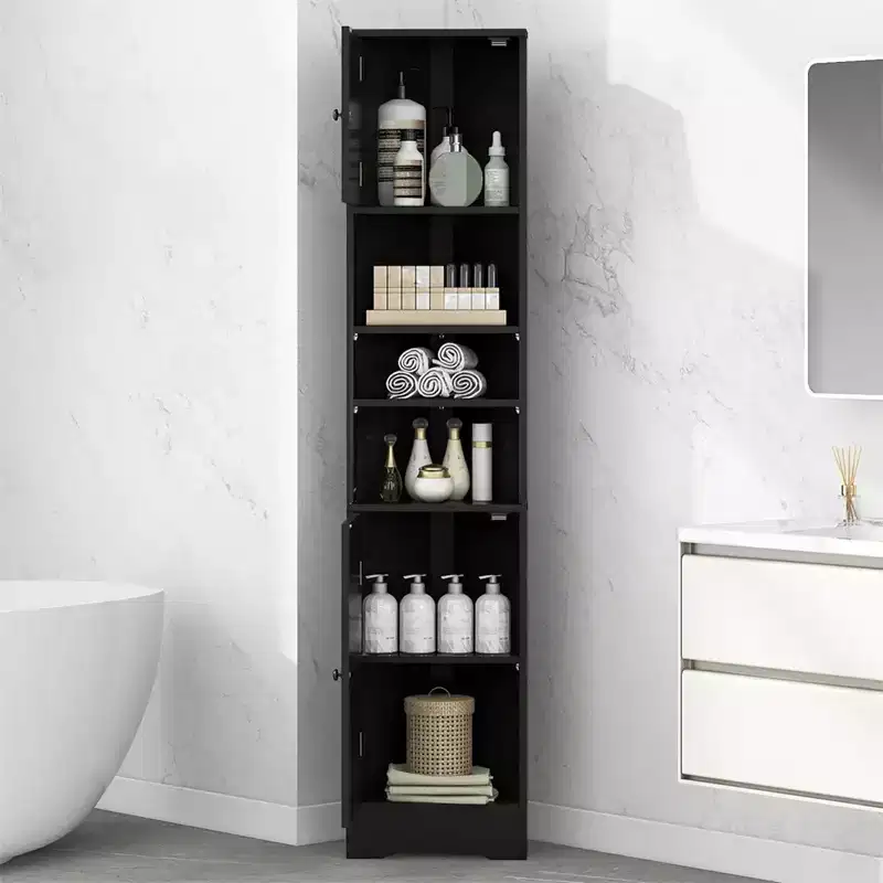 67 Tall Bathroom Corner Cabinet, Freestanding Floor Cabinet With Adjustable Shelves, Narrow Cabinet Organizer for Bathroom Kitchen Living Room