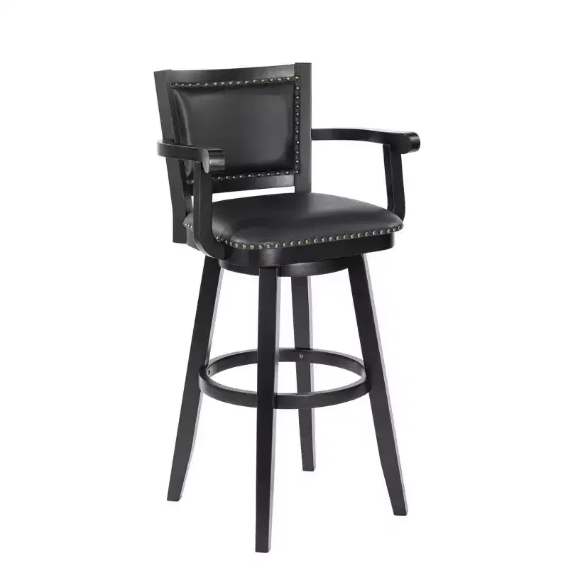 Boraam Broadmoor Extra Tall Swivel Bar Stool Black Finish