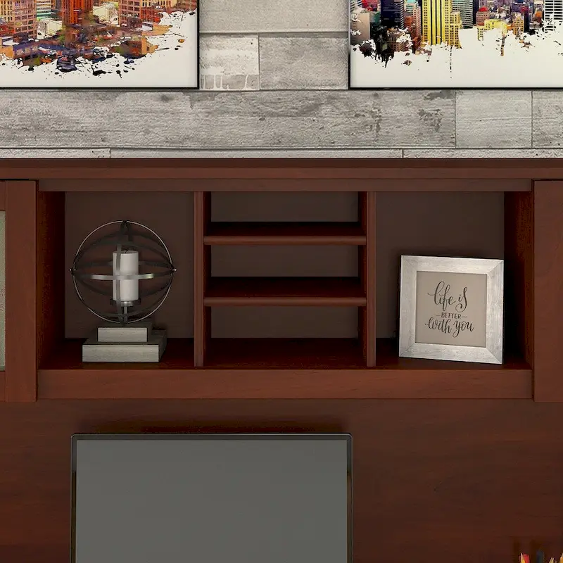 Espresso-style oak office wall cabinet (wall cabinet only)