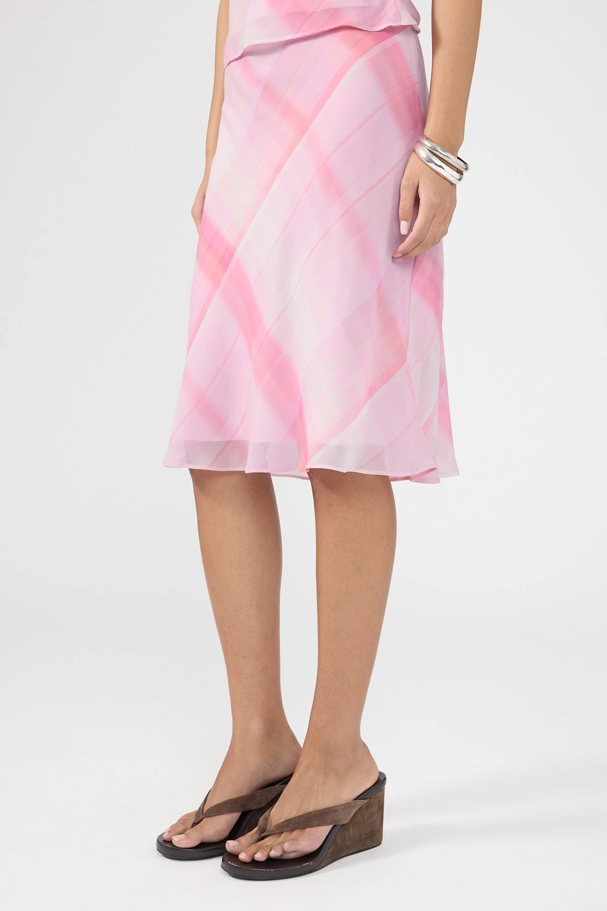 Midi Skirt Pink Check