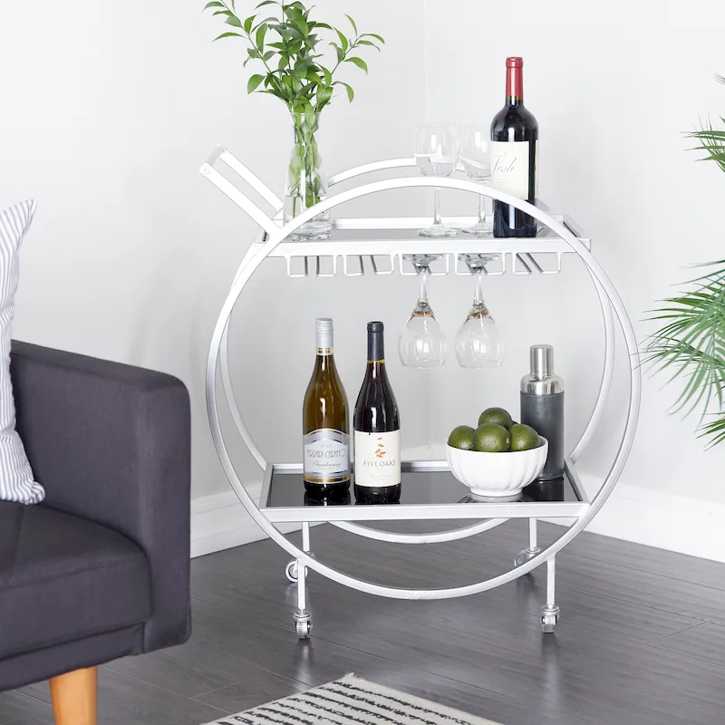 Iron Contemporary Bar Cart 30 x 27 x 15