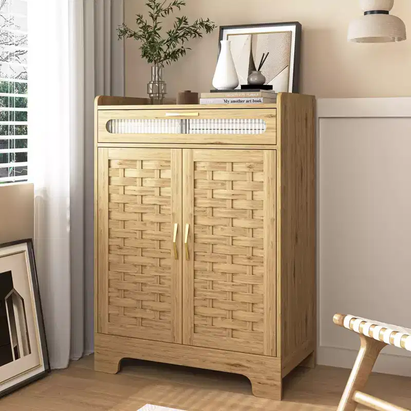 Coffee Bar Cabinet, Storage Cabinet with Drawer and Adjustable Shelf, Accent Cabinet for Kitchen, Dining Room, Bathroom, Entryway