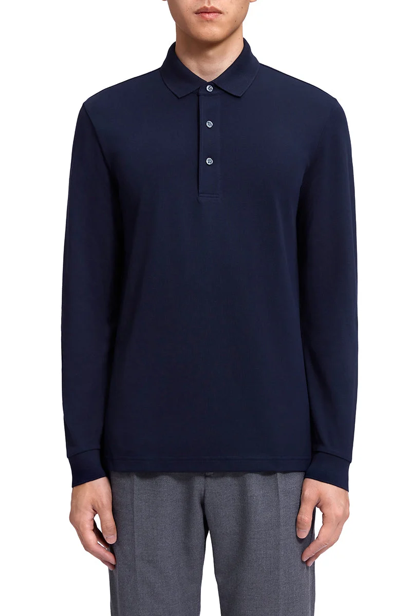 Long Sleeve Polo | Navy