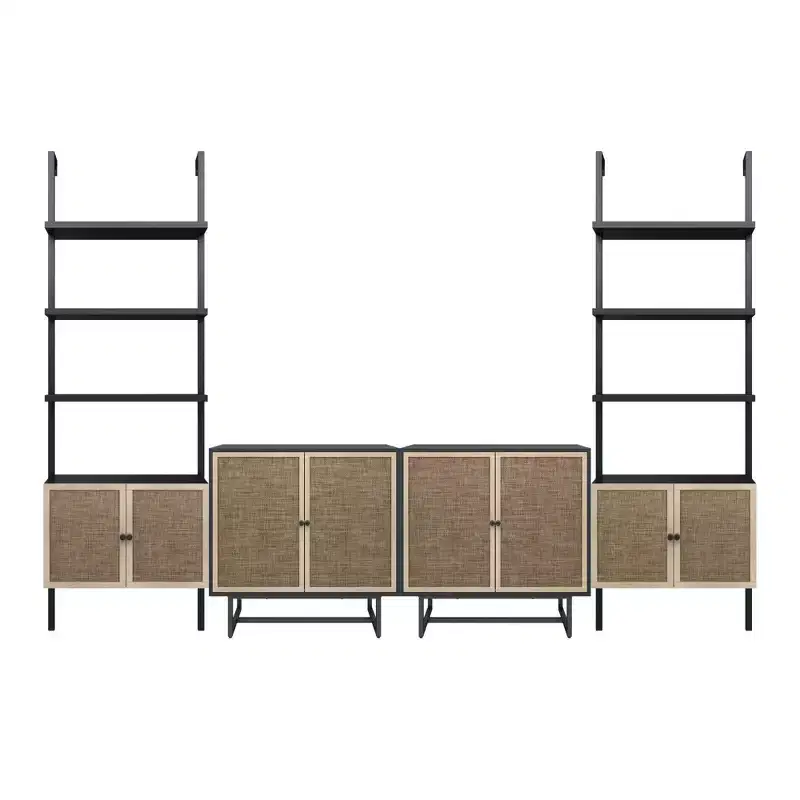 Nathan James Kova Rattan TV Wall Unit for TVs up to 50