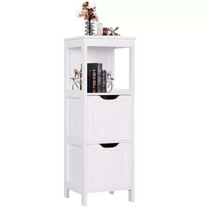 Freestanding Bathroom Floor Cabinet with Adjustable Shelves and Drawers