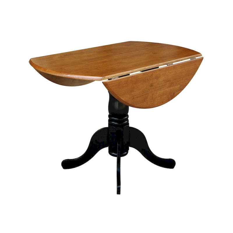 42 in. Drop Leaf Table with 4 Cross Back Dining Chairs - 5 Piece Set