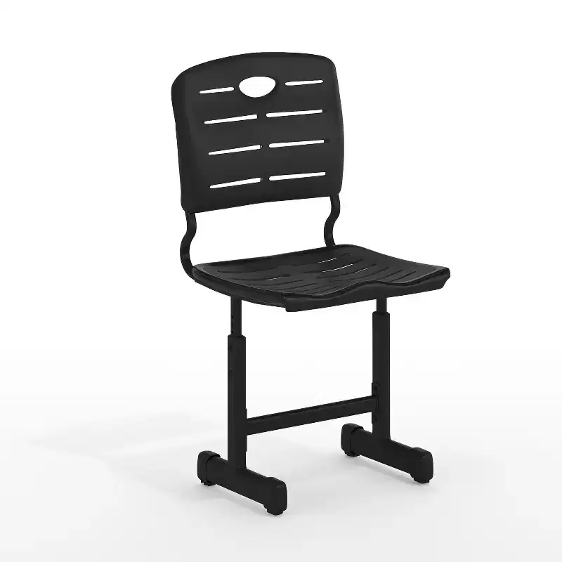 Flash Furniture Nila Adjustable Height Black Student Chair with Black Pedestal Frame for School, Classroom, Remote Learning