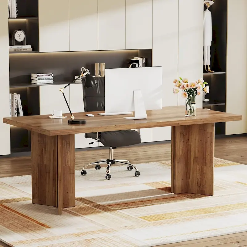 63-Inch Modern Executive Desk Large Office Computer Desk Writing Table