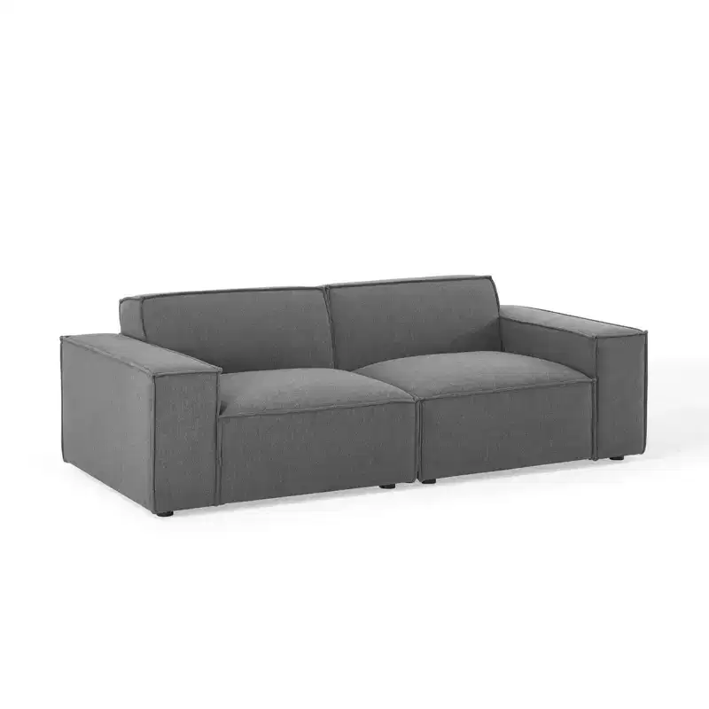 Modway 2pc Restore Sectional Sofa Charcoal: Contemporary Modular Couch, Polyester Upholstery, Wood Frame