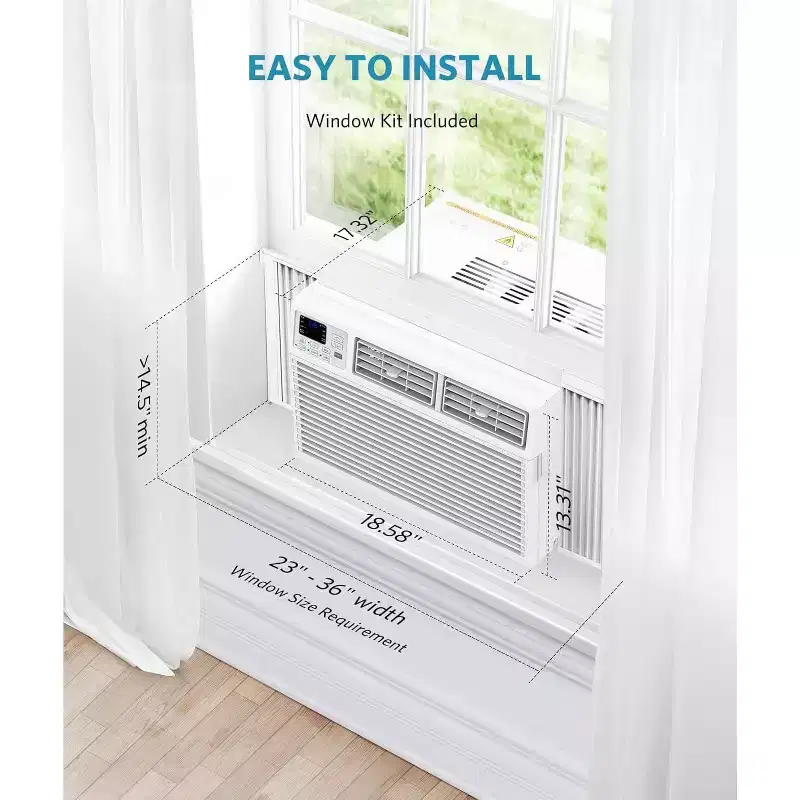 10,000 BTU Window Air Conditioner Cools up to 450 Sq.ft, Remote Control, 6 in 1 Energy Saving Air Conditioner Window Unit, Easy to Install