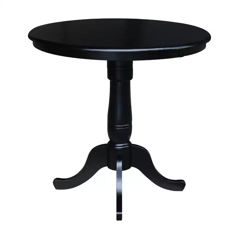36 Round Top Pedestal Table Black - International Concepts